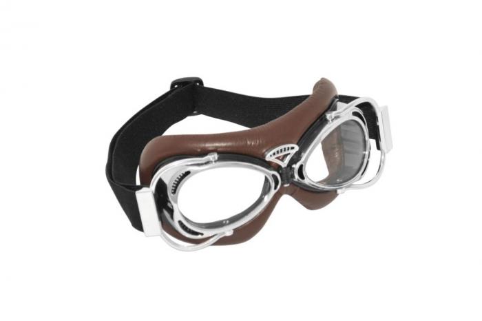 Highway Hawk Motorcycle glasses/ sunglasses "Dakota" brown with chrome frame