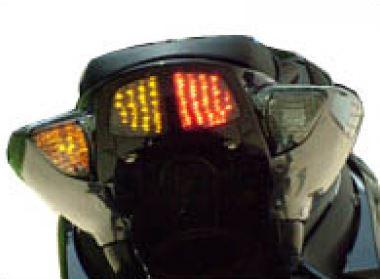 Transparent taillight + indicators with leds - blue