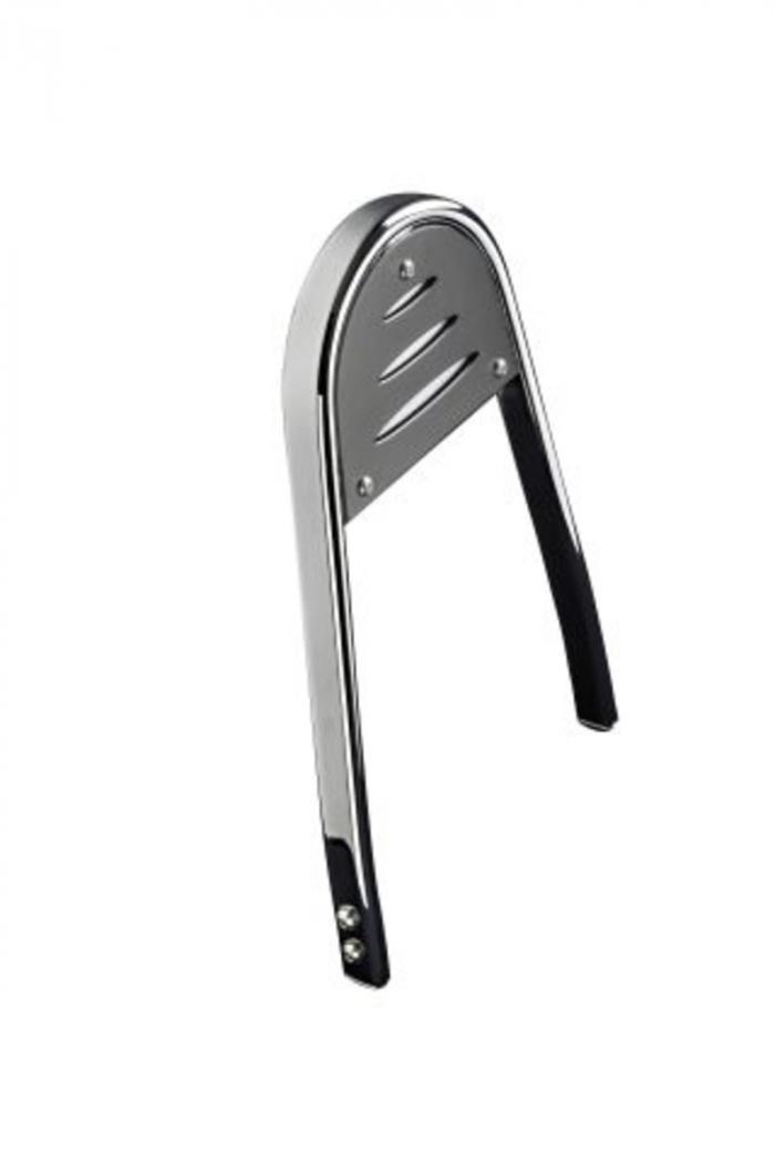 Sissy bar "Slot" in chrome with black back pad coverfor Harl ...