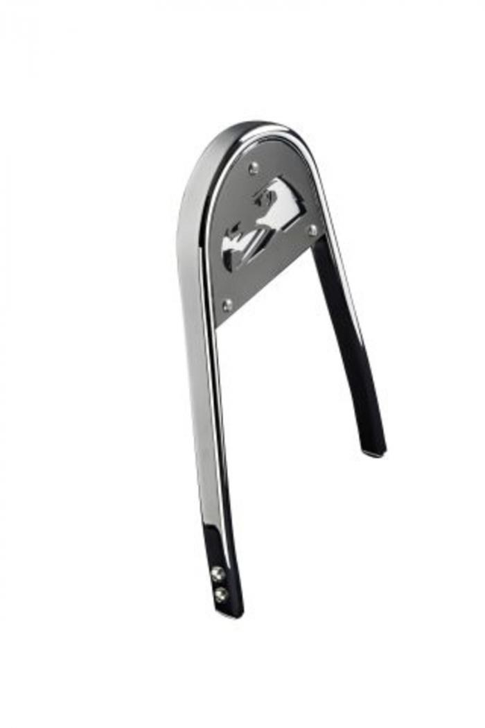 Sissy bar "hawk" in chrome with black back pad coverfor Harl ...