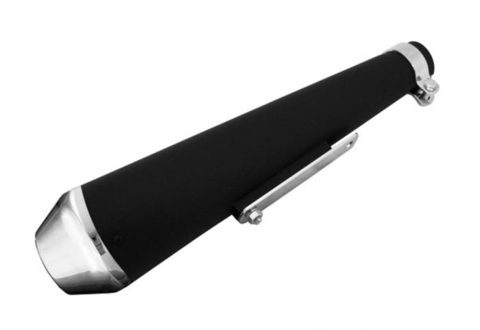 Highway Hawk Exhaust tailpipe Muffler "Megaton black with ch ...