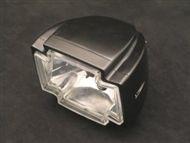 Headlight "Gothic" with E-mark H4 12V605W - black mounting f ...