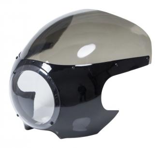 Cafe Racer Fairing "Oldskool" ABS black Height - 330mm - Wid ...