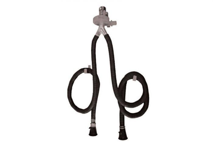 Wall mounted exhaust extraction kit - 2 hoses