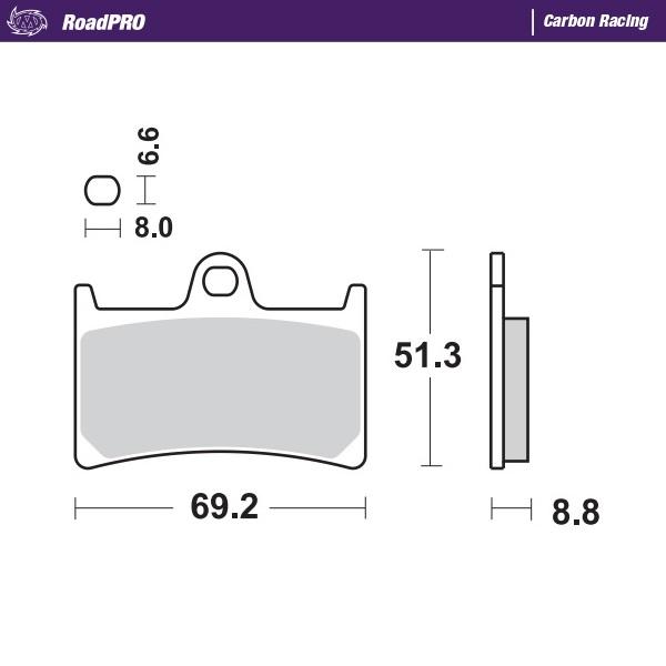 Remblokken RoadPRO - remvoering Carbon Racing (enkel voor circuit)