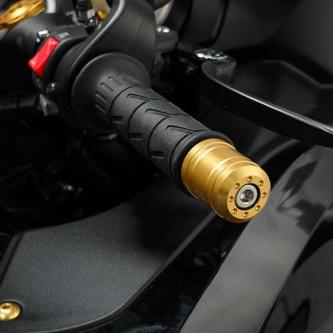 Paire Embouts de Guidon Alu Kawasaki 10 - Or