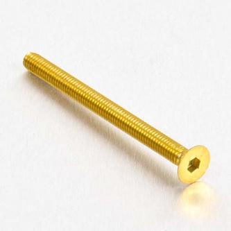 Aluminium Countersunk Bolt M4 x (0.7mm) x 50mm - Gold