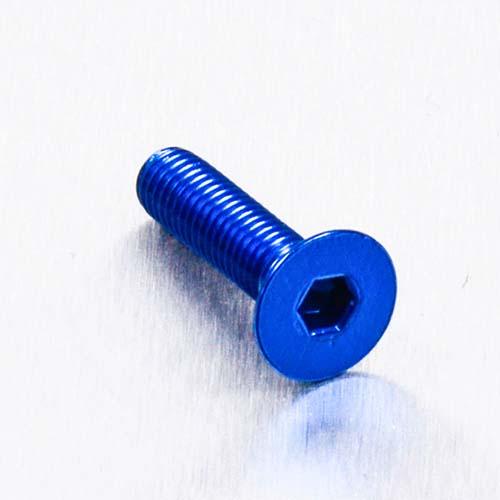 Alu Verzonken Bout M5 x (0.8mm) x 20mm - Blauw