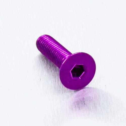 Aluminium Countersunk Bolt M5 x (0.8mm) x 20mm - Purple