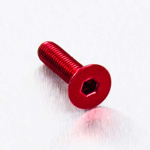 Aluminium Countersunk Bolt M5 x (0.8mm) x 20mm - Red