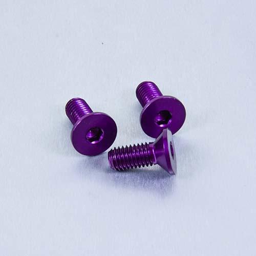Aluminium Countersunk Bolt M8 x (1.25mm) x 20mm - Purple