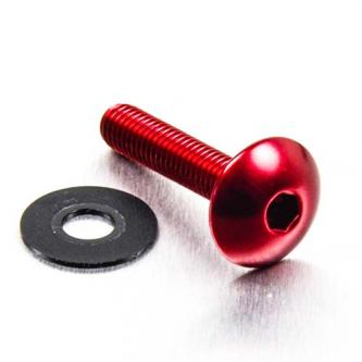 Alu Bolkopbout M6 x (1.00mm) x 30mm - Rood