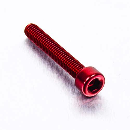 Alu Inbusbout M5 x (0.8mm) x 30mm - Rood