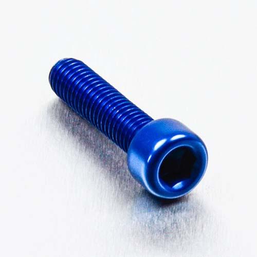 Alu Inbusbout M6 x (1.00mm) x 25mm - Blauw