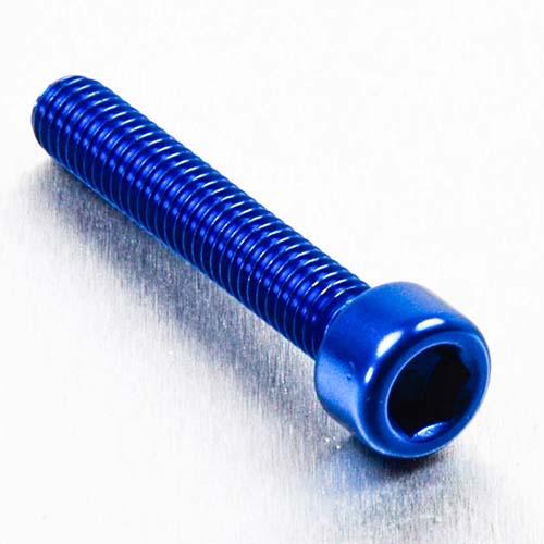 Alu Inbusbout M6 x (1.00mm) x 35mm - Blauw