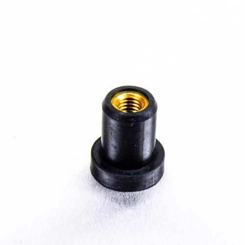 M8 x (1.25mm) Rubber Nut with Brass Insert