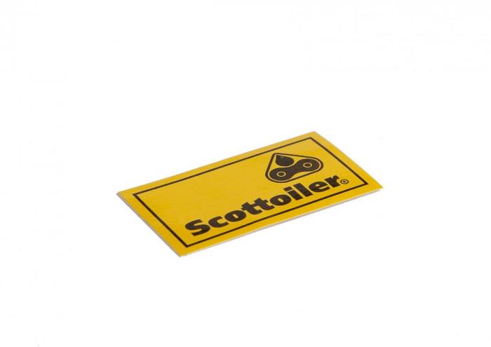 Scottoiler sticker - 22 mm x 40 mm - Geel en zwart