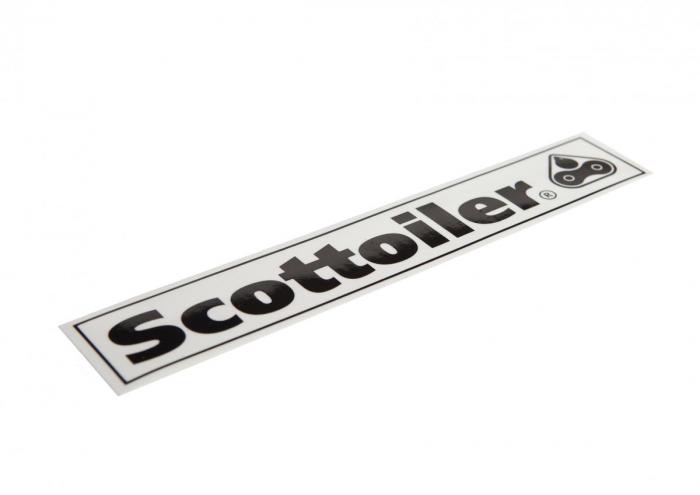 Scottoiler sticker - 200 mm x 35 mm - Helder en zwart