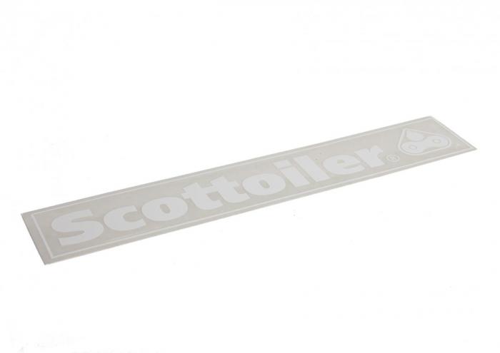 Scottoiler sticker - 200mm x 35mm - Clear and white