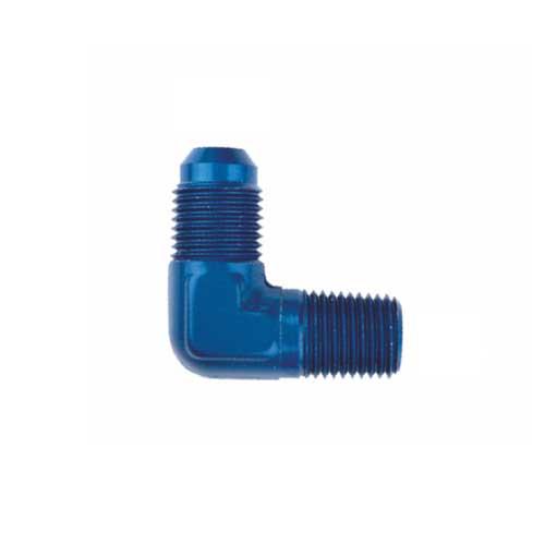 Adaptateur 90° Flare 3/8-24 to 1/8 Pipe - dural bleu