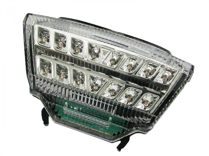 Transparant LED achterlicht + knipperlichten met leds