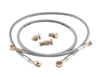 Race steel braided brake hose set - front