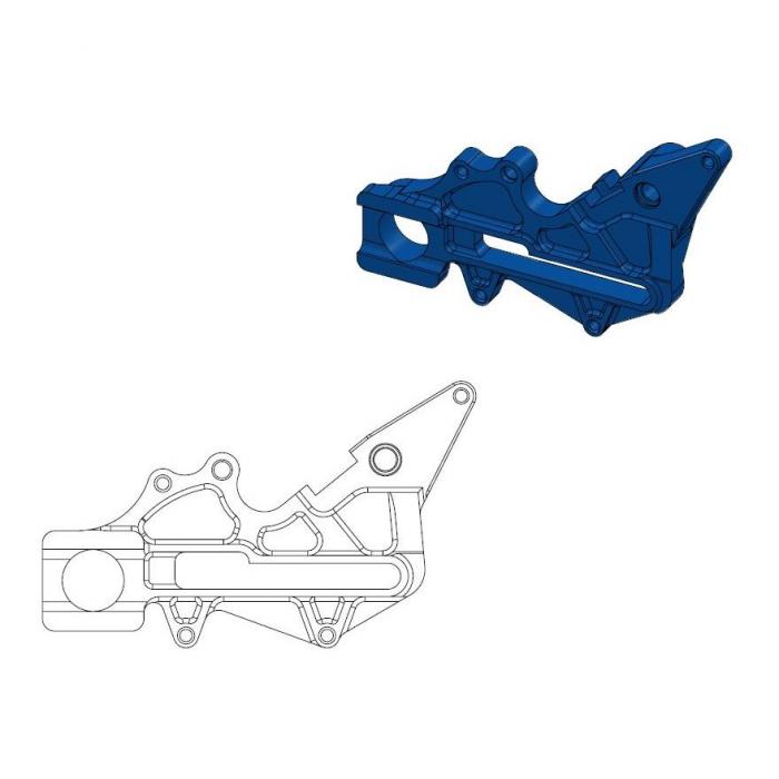 Adapter - Rear brake disc 220mm - Blue