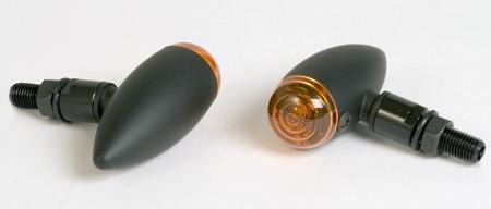 Clignoteurs - MICRO BULLET - alu noir / orange (203-115) (2 pcs)