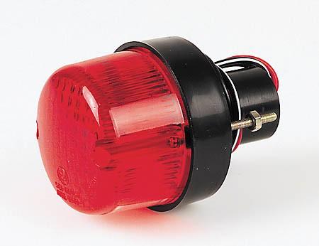 Universal taillight - round / black - red (255-990)