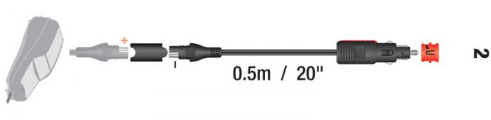 TM-O02 - SAE 72 - socket connector bike (DIN) and car (cigarette lighter) - male