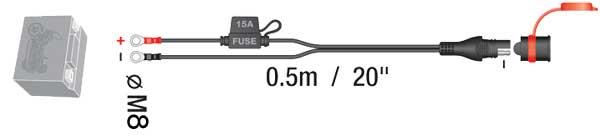 TM-O11 - SAE 71/M8 - vaste waterdichte aansluiting - max 15A