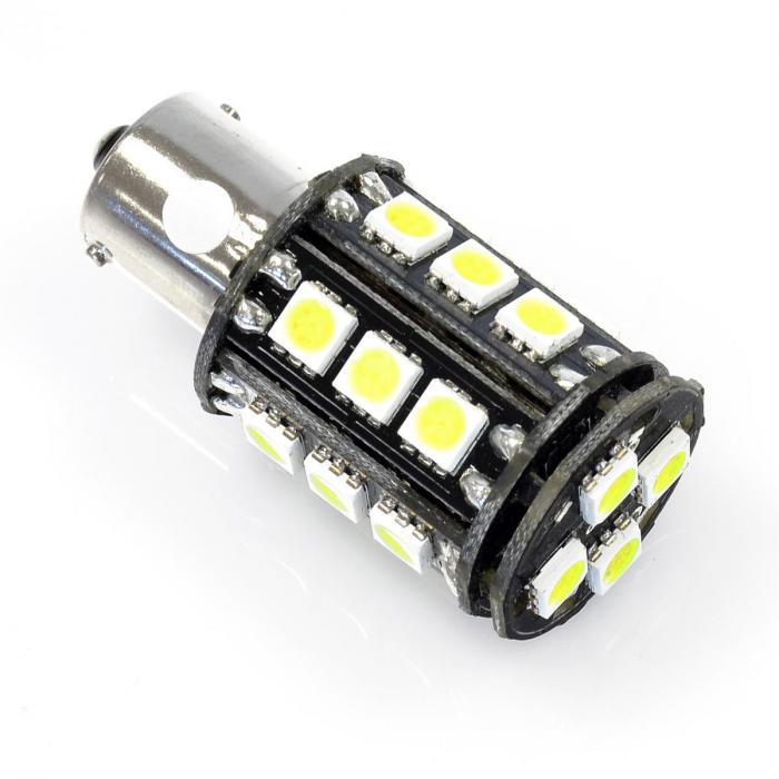 Lampe LED - BAU15s - 22 LEDs - 12V - Ambre